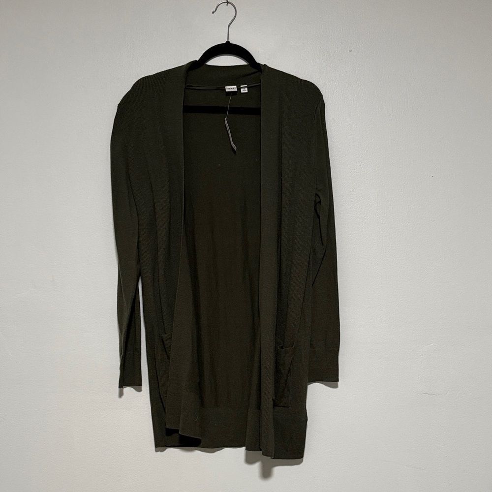 GAP NWT Women's Olive Green Open Front Long Cardigan Size M